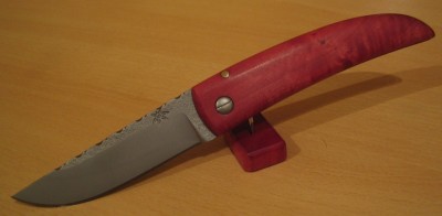 couteau 2 clous XC75 micro-billé; manche pink ivory